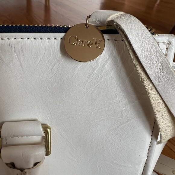 Clare V. Petite Sandrine Bag Color White Vachetta - Picture 15 of 16